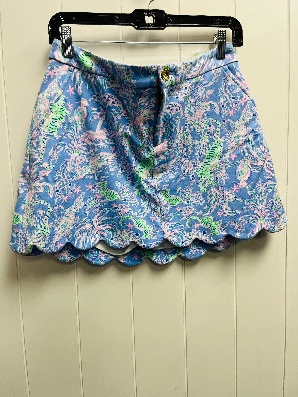 Skort Designer By Lilly Pulitzer In Blue & Green, Size: 6 chiffon skirt lightweight