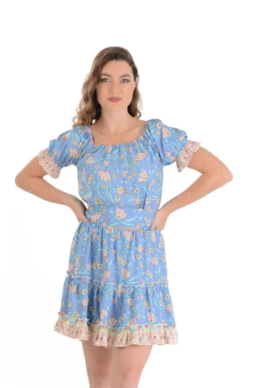 Provence Skirt / Sky Blue denim skirt classic