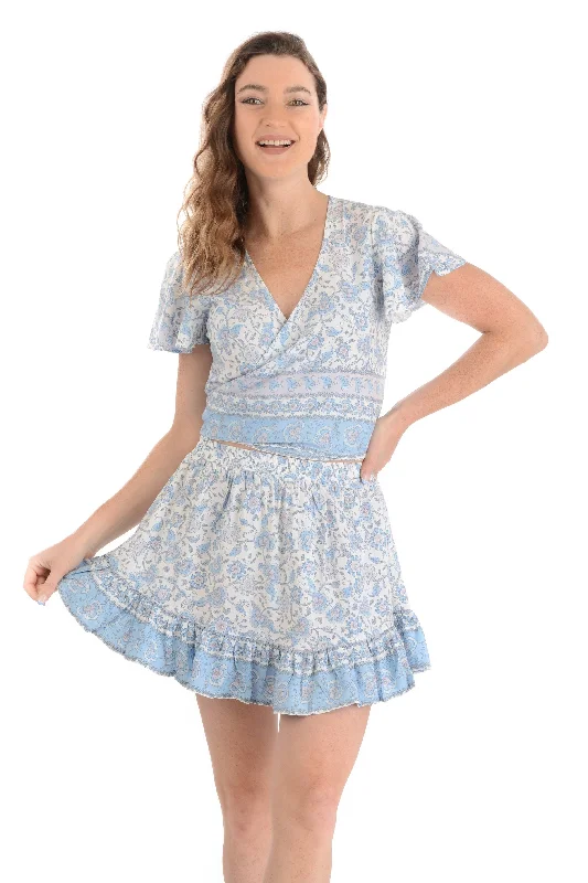 Lily Set (Skirt) / Powder Blue corduroy skirt durable
