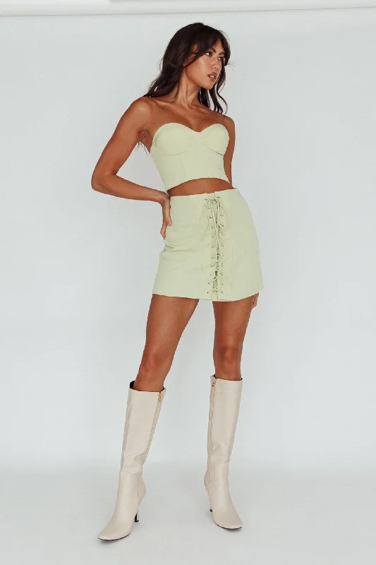 Ventura Lace-Up Skirt Mint athletic skirt fit